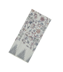 Off White Printed Art Dupion Saree With Printed Temple Border-BL5076
