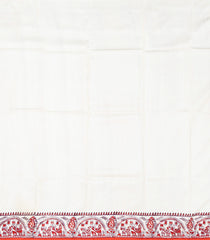 White Woven Silk Saree With Printed Horse Motifs-PS0574