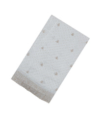 White Synthetic Vichitra Zari Embroidery With Stone Work-BL5465