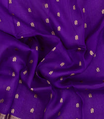 Purple Woven Pure Organza Silk Saree With Zari Buttas-KS1082