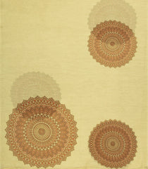 Sandal Printed Synthetic Linen Saree With Floral Motifs-SY0163