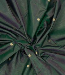 Bottle Green Handloom Soft Silk Cotton Saree With Stripes & Buttas-SC4578