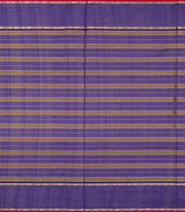 Purple Handloom Silk Cotton Saree With Zari Checks-SC4270