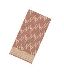Dusty Pink Woven Art Dupion Tissue Saree With Floral Motifs-BL5859