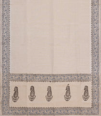 Taupe Printed Synthetics Dupion Body Zari Checks With Jhalar-BL6041