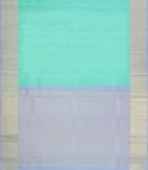 Turquoise Handloom Kanchipuram Silk Saree With Zari Buttas-KA16329