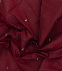Maroon Handloom Kanchi Cotton Saree With Annam Buttas-KC1839