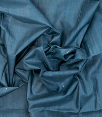 Cyan Woven Tussar Silk Saree With Stripes-TU3293