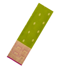 Light Green Woven Mysore Silk Saree With Buttas & Contrast Border-MS3491