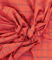 Peach Woven Kadappa Cotton Saree With Checks-KN0736