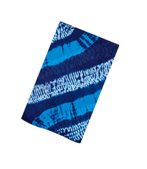 Indigo Printed Chanderi Cotton Saree With Tie & Dye Motifs-CC1372