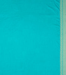 Turquoise Printed Art Dupion Saree With Meena Floral Motifs-BL5870