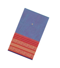 Light Blue Handloom Silk Cotton Saree With Buttas-SC4411