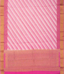 Pink Mysore Crepe Silk Saree With Diagonal Stripes