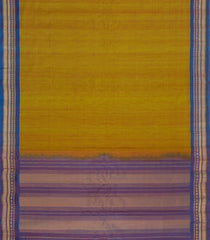 Mustard Handloom Gadwal Silk Cotton Saree With Contrast Border -GA0269