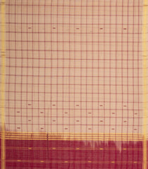 Taupe Woven Kadappa Cotton Saree With Checks-KN0737