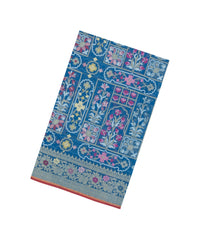 Light Blue Handloom Banarasi Jamdhani Saree With Meena Floral Motifs-BE1899