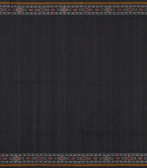 Black Handloom Pochampally Ikat Silk Saree With Tie & Dye Motifs -IK0430