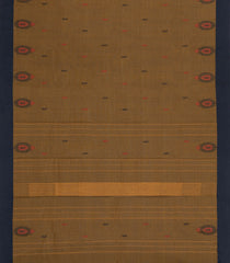 Dark Olive Woven Chettinad Cotton Saree With Buttas-CN1862