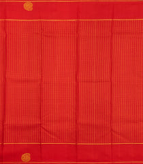 Red Handloom Kanchipuram Silk Saree With Zari Checks-KA15708