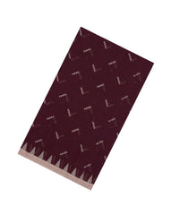 Maroon Woven Bengal Cotton Saree With Chevron Motifs-BG1812