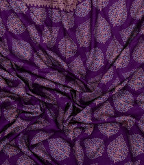 Purple Printed Synthetics Dola Silk Saree With Floral Motifs-BL5195