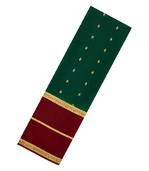 Dark Green Woven Mysore Silk Saree With Contrast Zari Border-MS3488
