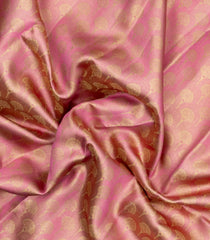 Dusty Pink Handloom Korvai Kanchipuram Silk Saree With Floral Motifs-KA15857
