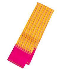 Multi Colour Handloom Korvai Kanchipuram Kora Silk Saree With Checks-KA12971