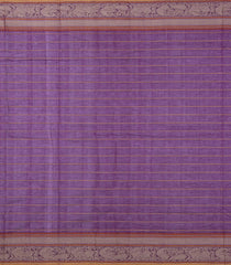 Purple Handloom Kanchi Cotton Saree With Checks & Buttas-KC1697