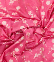 Peach Woven Dupion Silk Saree With Floral Buttas-DS0563