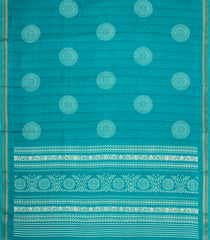 Turquoise Printed Synthetic Dola Silk Saree With Zari Border-SY0414