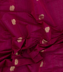 Magenta Handloom Village Cotton Saree With Buttas-VC1613