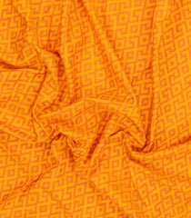 Mustard Handloom Pochampally Ikat Silk Saree With Tie & Dye Motifs -IK0419