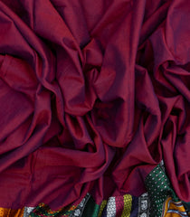 Magenta Woven Cotton Saree With Kasuti Hand Embroidered Border & Pallu-EN1769