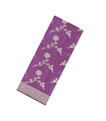 Lavender Woven Dupion Silk Saree With Floral Buttas-DS0570