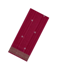 Magenta Printed Synthetics Dola Zari Lining With Jacquard Zari Border-BL5173