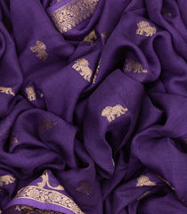 Purple Woven Synthetic Dola Silk Saree With Lion Motifs -BL4434