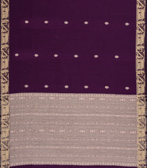 Magenta Handloom Bengal Cotton Saree With Village Motifs-BG1834