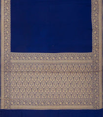 Blue Handloom Banarasi Khadi Georgette Saree With Floral Border-BE1271