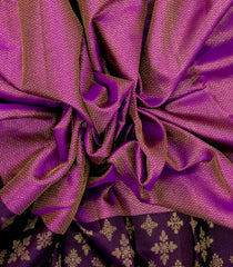 Purple Handloom Kanchipuram Silk Saree With Chevron Motifs-KA14604