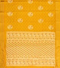 Mustard Printed Synthetic Dola Silk Saree With Zari Stripes & Border Motifs-SY0338