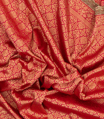 Pink Woven Pure Silk Saree With Floral Motifs & Hand Embroidered Selvage-EN1805