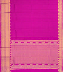 Magenta Handloom Kanchipuram Silk Saree With Floral Motifs-KA14869
