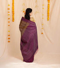Oil Mustard Handloom Soft Silk Saree With Checks & Contrast Border-KA13979