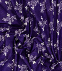 Violet Printed Art Dola Silk Saree With Floral Motifs-BL5749
