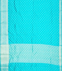 Turquoise Woven Art Tussar Silk Saree With Floral Motifs-BL4630