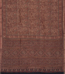 Maroon Handloom Chanderi Cotton Saree With Printed Geometric Motifs-CC1220