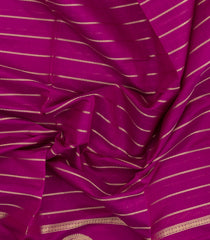 Hot Pink Handloom Silk Cotton Saree With Veldhari Stripes-SC4354