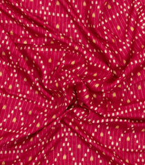 Crimson Printed Synthetic Dola Silk Saree With Motifs & Zari Stripes-SY0425